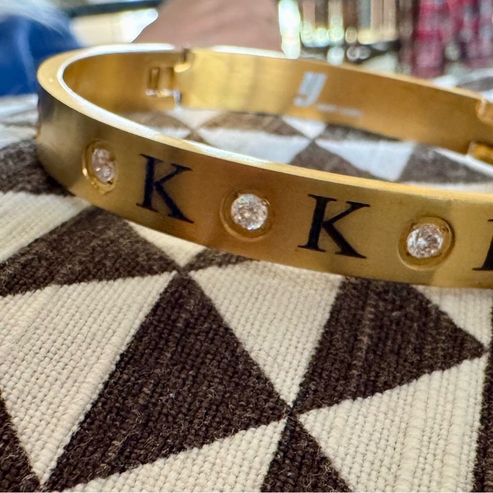Herff Jones College Kappa Kappa Gold Bracelet with Black Lettering and